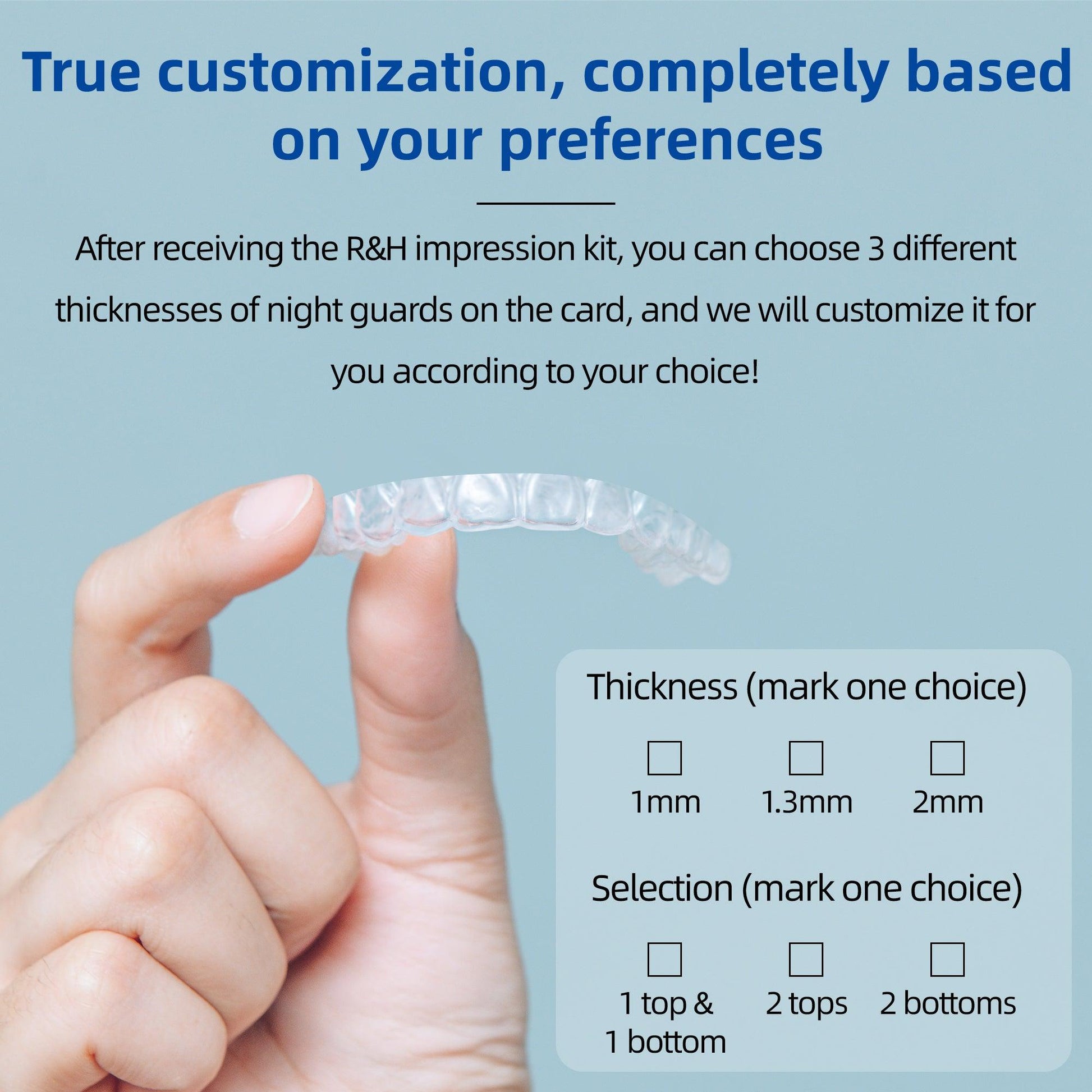 Custom 2-Pack Night Mouth Guard,Mouth Guard for Protection Against Teeth Grinding with Blue Box - Rice Husky xidental